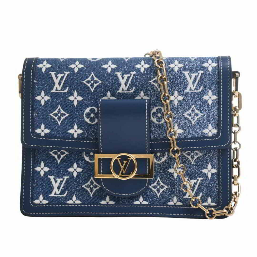 話題の行列 LOUIS VUITTON - 【中古】 LOUIS VUITTON ルイヴィトン モノグラム デニム テキスタイル ジャカード ドーフィーヌMM 2WAY ショルダーバッグ ブルー by ショルダーバッグ