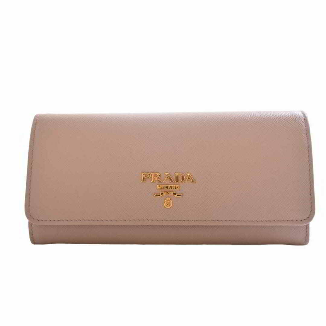 ギフト PRADA プラダ サフィアーノ 二つ折り財布 ピンクベージュ