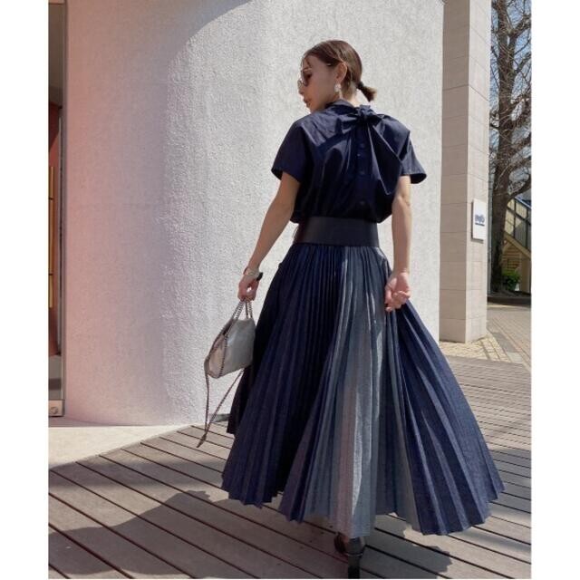 AMERI  DENIM PLEATS SKIRT