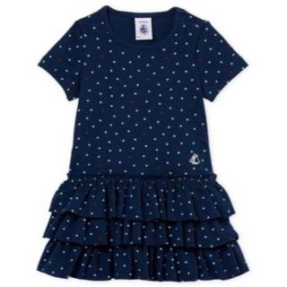 プチバトー(PETIT BATEAU)のプチバトー♡18m♡ハートプリントワンピースチュニックTシャツ(Ｔシャツ)