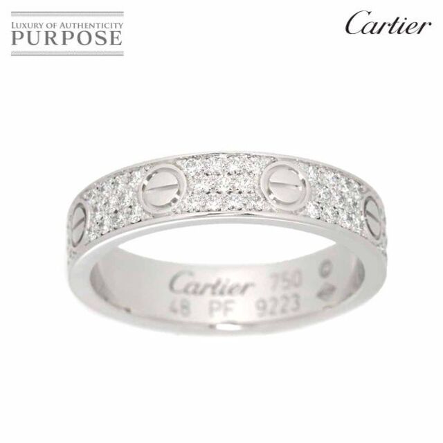 Cartier - カルティエ Cartier ラブ リング フル パヴェダイヤ #48 K18 WG ホワイトゴールド 750 VLP 90179205