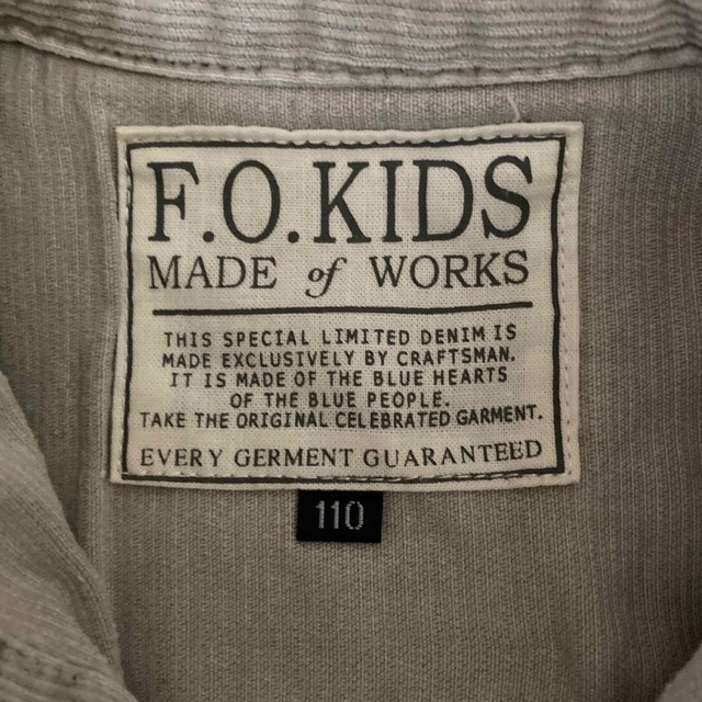 F.O.KIDS(エフオーキッズ)のF.O.KIDS  コーデュロイシャツ　110 キッズ/ベビー/マタニティのキッズ服男の子用(90cm~)(ブラウス)の商品写真