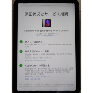 iPadmini6 256GB Wi-Fiセルラー　スペースグレイ　AC＋