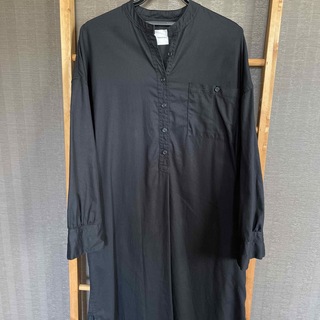 トゥデイフル(TODAYFUL)のトゥデイフル　コットンツイルシャツドレス　ブラック　36(ロングワンピース/マキシワンピース)