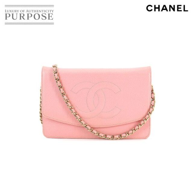 CHANEL シャネル レザー マドモアゼル ココマーク チェーン ショルダーウォレット 長財布 - ピンク by