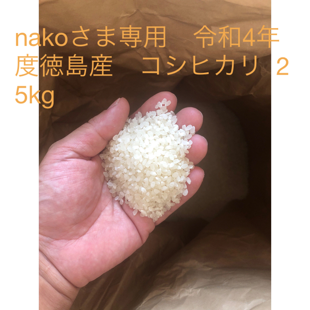 食品/飲料/酒nakoさま専用　令和4年度徳島産　コシヒカリ 25kg
