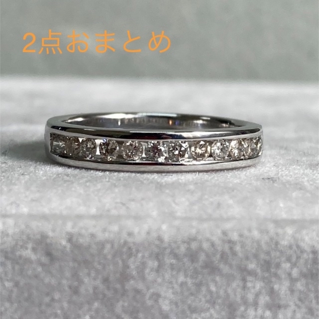 K18WG　レール留め　0.36ct  ダイヤモンドリング