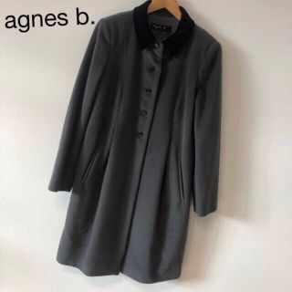 agnes b ウール100% ブラック　超美品　ロングコート　Lサイズ