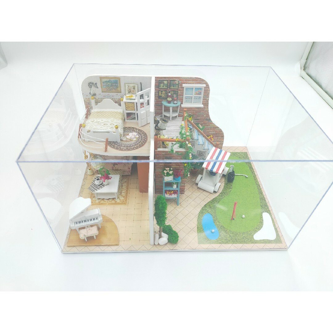 ドールハウス完成品 ミニチュアハウス 人形 インテリア 二階建て ドールハウス ハンドメイドのおもちゃ(ミニチュア)の商品写真