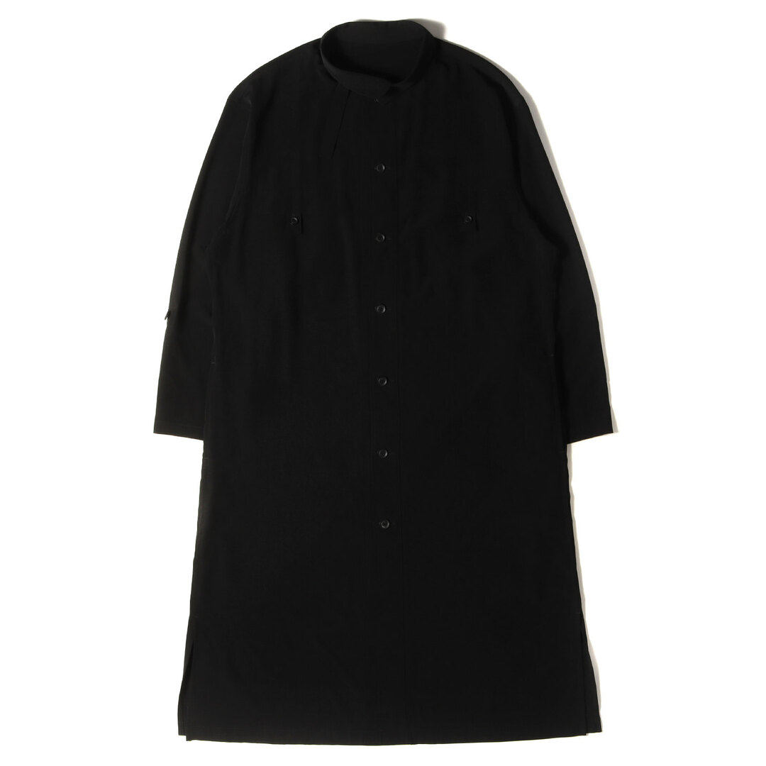 Yohji Yamamoto(Ys) ヨウジヤマモト コート デシン スタンド シャツコート Stand Shirt Coat HG-B32-500 POUR HOMME 22SS ブラック 黒 1 アウター ジャケット ブルゾン 【メンズ】【中古】【美品】