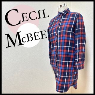 セシルマクビー(CECIL McBEE)のCECIL McBEE セシルマクビー F ロングシャツ 長袖 チェック柄(シャツ/ブラウス(長袖/七分))