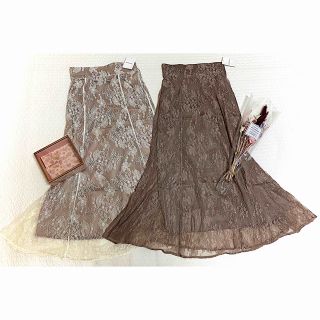 ナチュラルクチュール(natural couture)の新品タグ付き⭐︎°natural coutureレーススカート　2枚セット(ロングスカート)