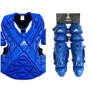 アディダス(adidas)のUSA限定最高級★USAアディダスProキャッチャープロテクター＋レガース☆青(防具)