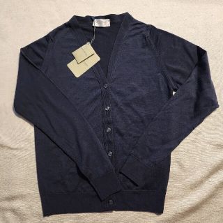 ジョンスメドレー(JOHN SMEDLEY)のJOHN SMEDLEY ニット カーディガンネイビー　サイズ S(カーディガン)