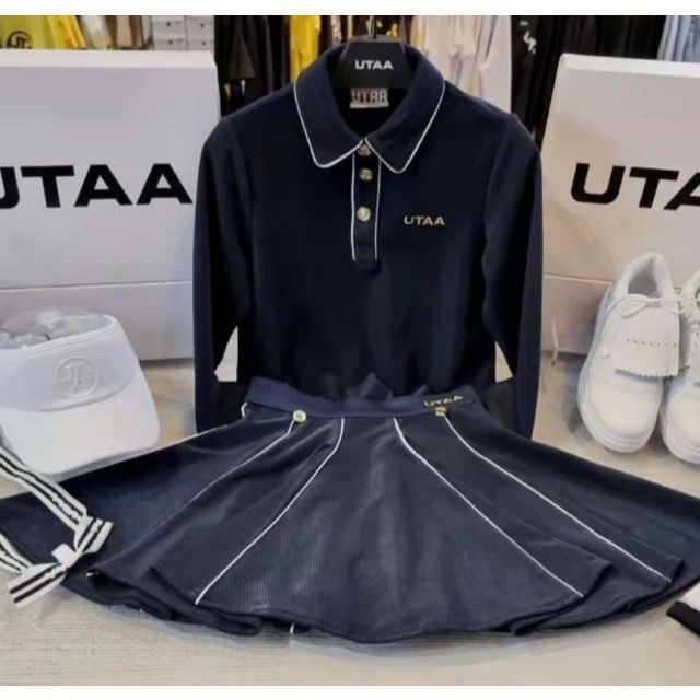 UTAA ゴルフ レディース トップス スカート 2点 セット（ホワイト