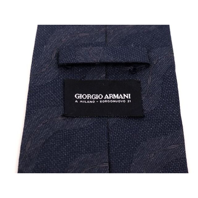 ジョルジオアルマーニ ネクタイ 総柄 植物柄 高級 シルク イタリア製 黒ラベルライン メンズ ブラック GIORGIO ARMANI