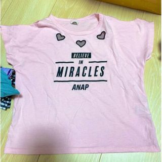 アナップキッズ(ANAP Kids)のANAPKIDS アナップキッズ　120 半袖Tシャツ　肩開き ピンク　通学服(Tシャツ/カットソー)