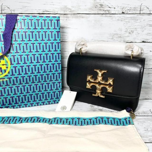 【新品】TORYBURCH エレノア スモール　黒フリップロック内側