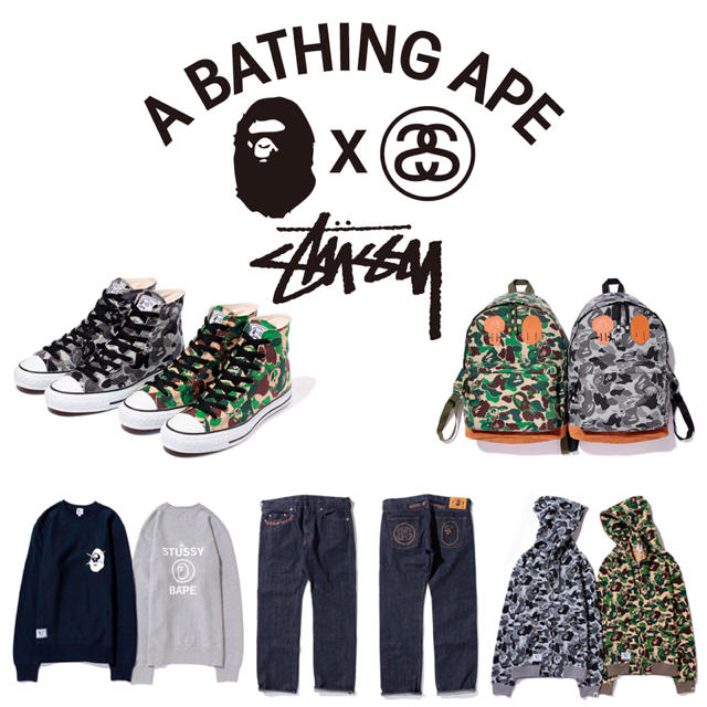 A BATHING APE(アベイシングエイプ)の【超美品】エイプ × スチューシー エイプスター カモ メンズの靴/シューズ(スニーカー)の商品写真