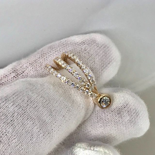 ★極美品★ダイヤモンドデザインリング K18 D0.15ct D0.73ct レディースのアクセサリー(リング(指輪))の商品写真