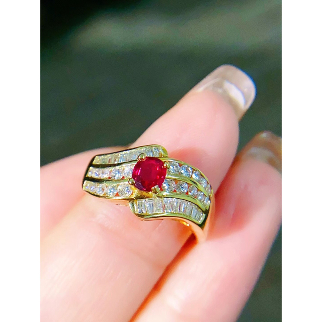 天然 ルビー ダイヤモンド リング 0.42ct k18 ^ | www.innoveering.net