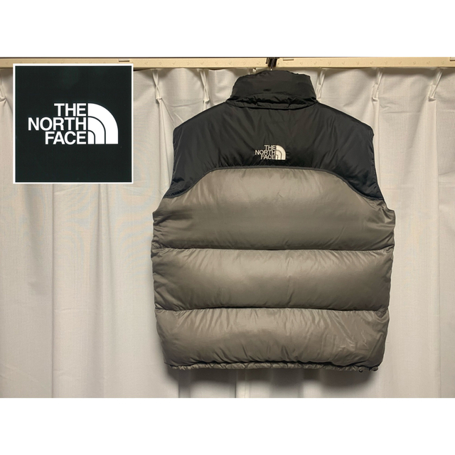 激レア THE NORTH FACE センターロゴ ヌプシ ベスト グレー XL