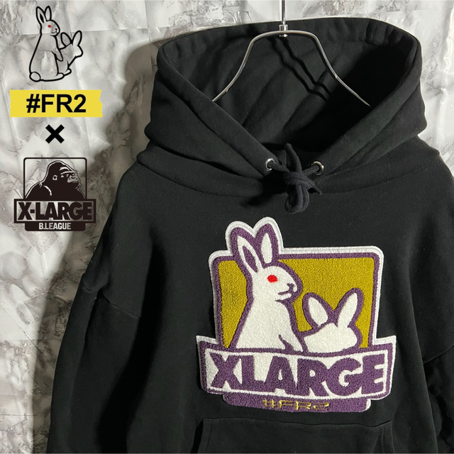 限定コラボ】FR2 XLARGE パーカー パイルロゴ 気象デザイン 入手困難