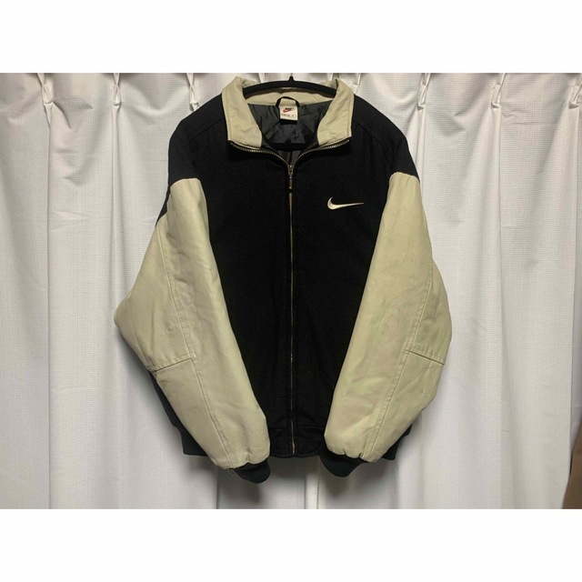 超美品 激レア 90s NIKE ナイキ デカロゴ スタジャン ブラック レザー-