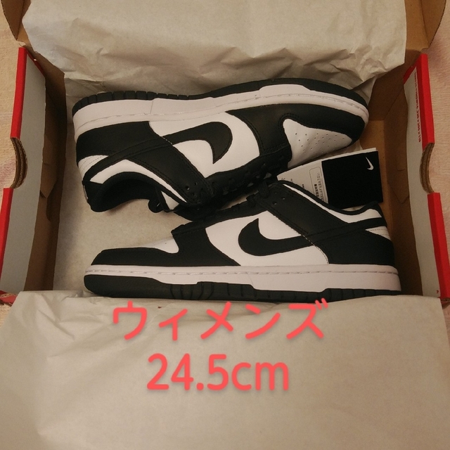 Nike WMNS Dunk Low "White/Black" 24.5cm靴/シューズ