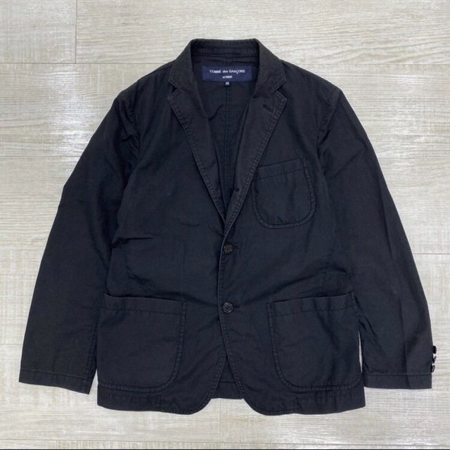 生まれのブランドで COMME des GARCONS - 18ss ギャルソン オム コットン タイプライター ジャケット ブラック XS テーラードジャケット