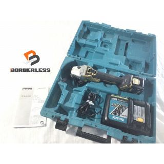 マキタ(Makita)の☆中古 100周年モデル☆makita マキタ 14.4V 充電式ディスクグラインダー GA403D バッテリ1個(14.4V5.0Ah) 充電器 金/ゴールド 66711(工具)