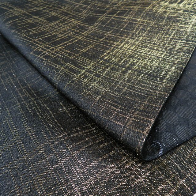 墨染居 山本流石 漆糸 円形模様 全通 黒色 袋帯 A823-15 【未 墨染居 山本流石 漆糸 円形模様 全通 黒色 袋帯 A823-15 【未