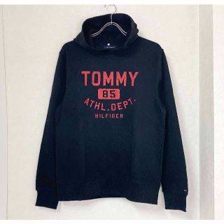 トミーヒルフィガー(TOMMY HILFIGER)の新品 S ★ トミーヒルフィガー メンズ スウェット パーカー 裏起毛 ブラック(パーカー)