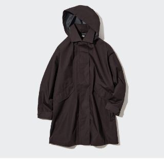 ユニクロ(UNIQLO)の新品！　ユニクロ　ブロックテックリラックスハーフコート　ブラウン　Ｍ(その他)