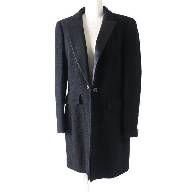 公式の - CHANEL 極美品◎仏製 42 黒 コート/ロングジャケット 単色