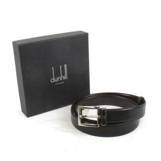 ダンヒル(Dunhill)の美品『USED』 Dunhill ダンヒル ベルト レザー ブラック×シルバーカラー【中古】(ベルト)