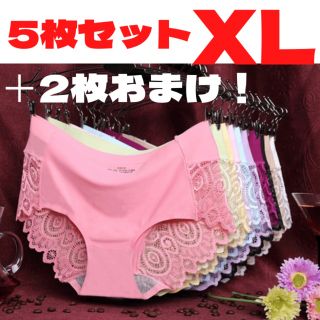 5枚＋2枚おまけ★ シームレス ショーツ パンツ レース L XL(ショーツ)