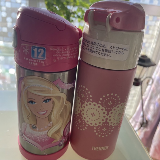 サーモス　水筒2本セット　①Barbie ②花柄