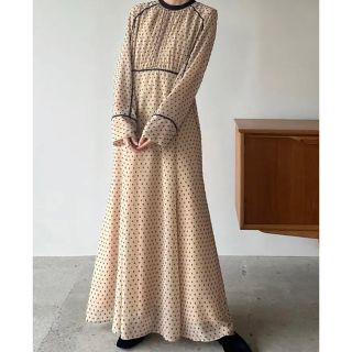 クラネ(CLANE)のDOT CUT JAQUARD ONE PIECE(ロングワンピース/マキシワンピース)