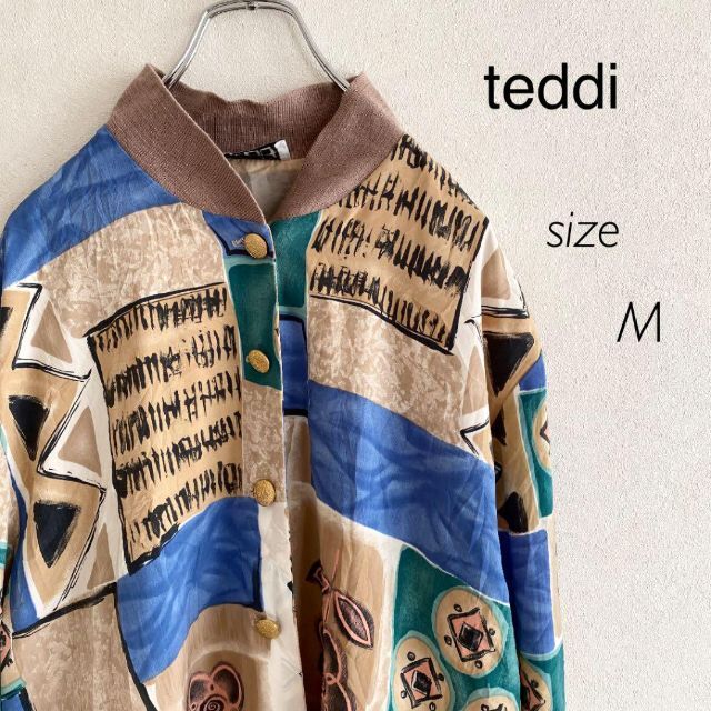 teddi  総柄ブルゾン　ジャケット　花　フラワー　ボタン