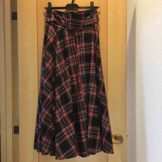 ザラ(ZARA)のZARA チェックのロングスカート   XSサイズ(ロングスカート)