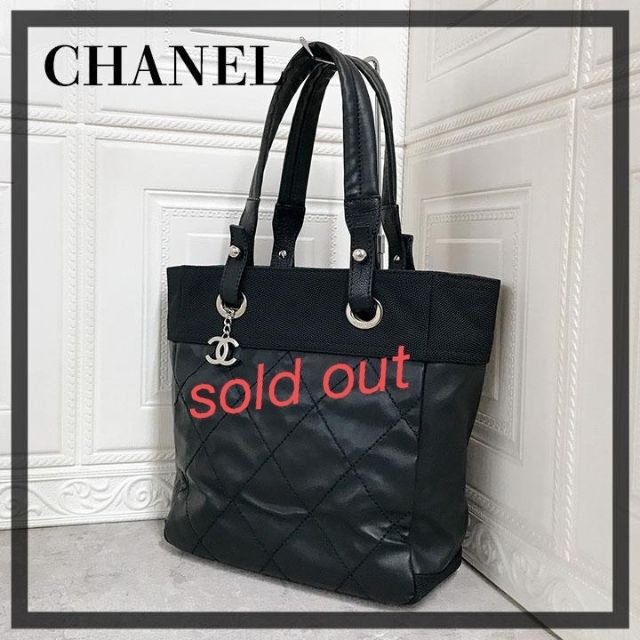 CHANEL シャネル パリビアリッツ PM トートバッグ ブラック-