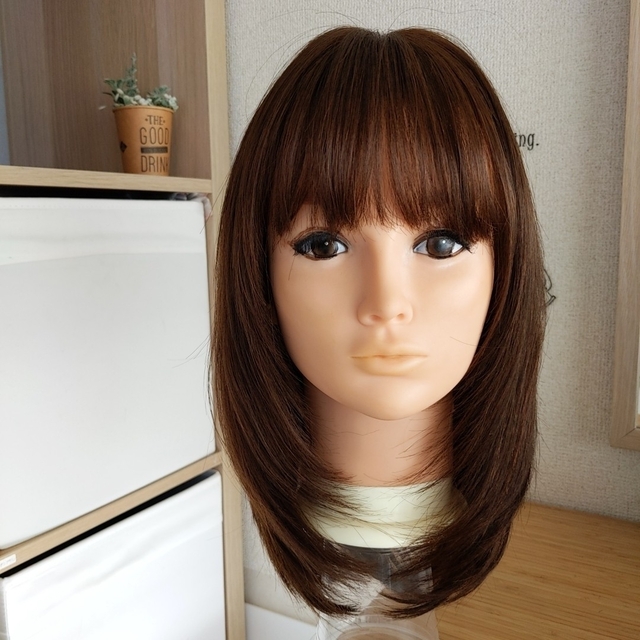 ✨サラサラ人毛100%✨レイヤー ブラウン 後れ毛・うぶ毛カット済み