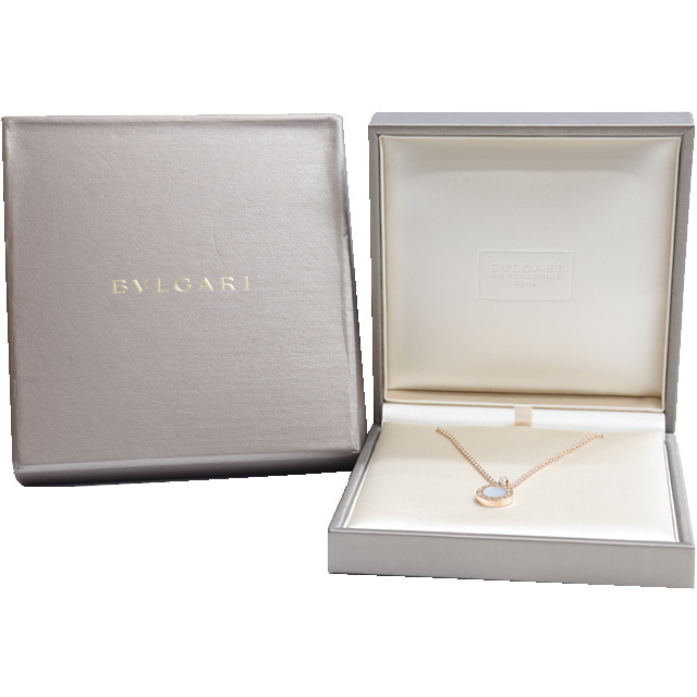 （新品仕上げ済）ブルガリ BVLGARI ブルガリブルガリ ネックレス 347761 K18 PG × ダイヤ × オニキス × シェル 保証書 リバーシブル 8728 8