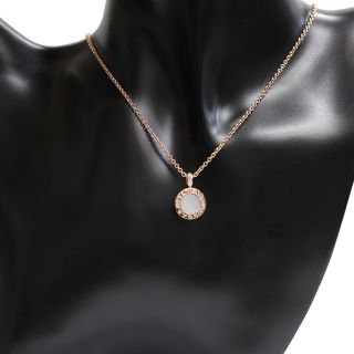 （新品仕上げ済）ブルガリ BVLGARI ブルガリブルガリ ネックレス 347761 K18 PG × ダイヤ × オニキス × シェル 保証書  リバーシブル 8728