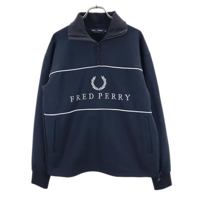 フレッドペリー ハーフジップ ジャージ XS ネイビー FRED PERRY プルオーバー ロゴ刺繍 メンズ   【230215】