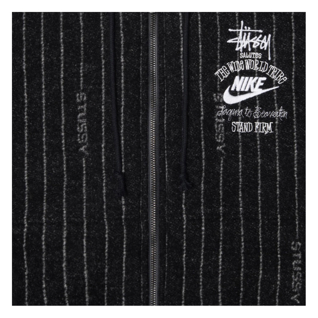 STUSSY(ステューシー)のL Stussy Nike Striped Wool Jacket Black メンズのジャケット/アウター(ブルゾン)の商品写真