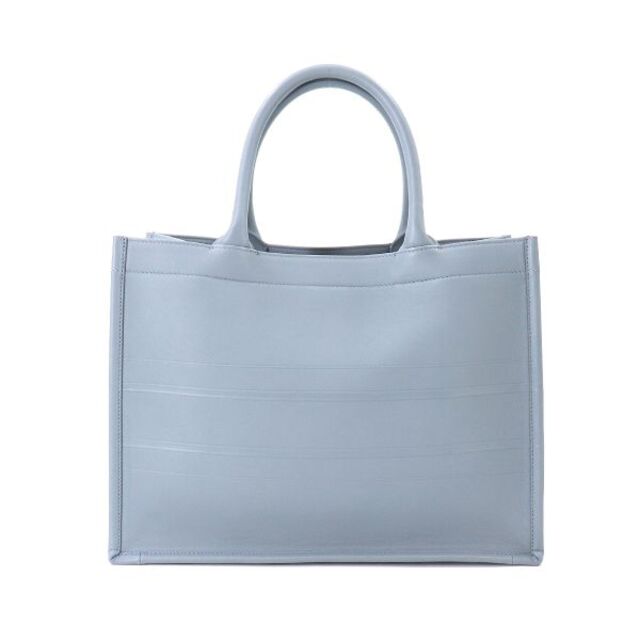 新品同様 クリスチャン ディオール Christian Dior ブック トート ミディアム バッグ レザー グレーストーン VLP 90180266