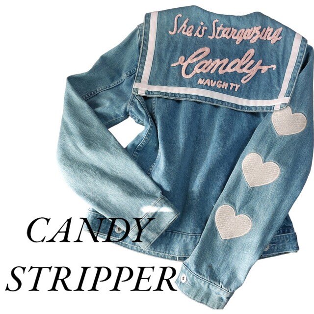 CANDY STRIPPER セーラー デニムジャケット ピンク M - Gジャン/デニム