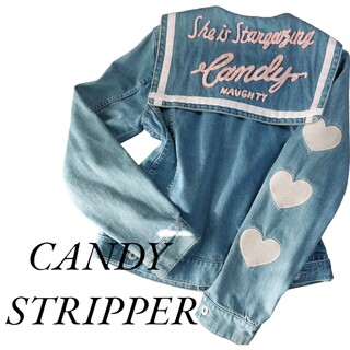 キャンディーストリッパー(Candy Stripper)のCANDY STRIPPER 　セーラー　デニムジャケット　ピンク　M(Gジャン/デニムジャケット)